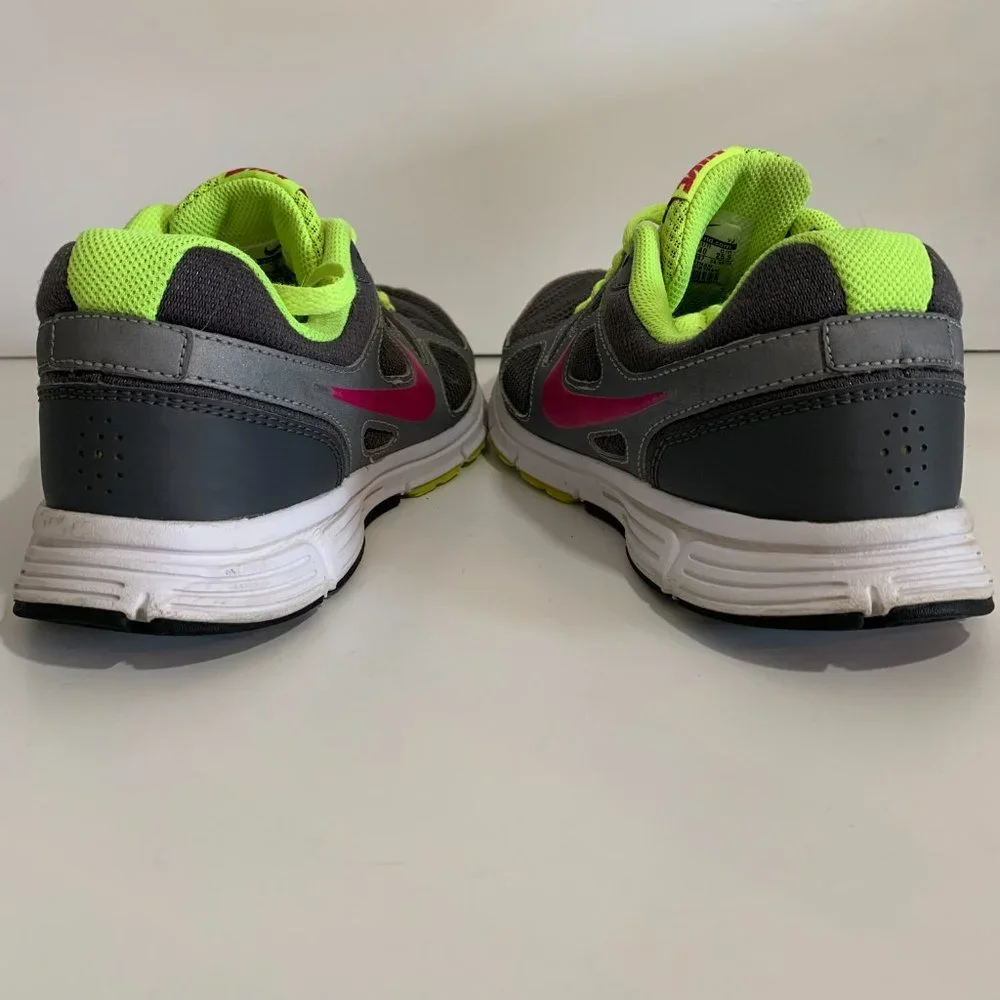 Nike Revolution Gray Neon Yellow and Pink Running Shoe Women’s size 8.5